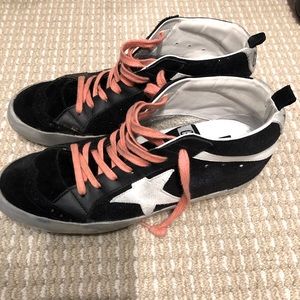 Golden Goose mid star sneakers in black!! Great condition